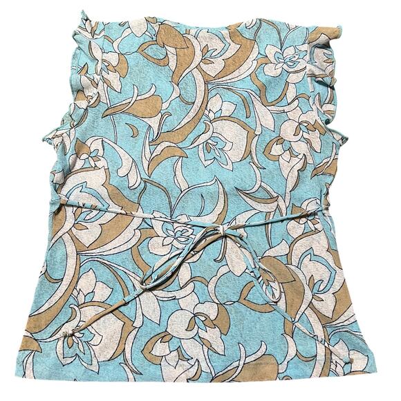 Y2K Fairycore Blue Floral Baby Doll Tie Top Size Small - Picture 2 of 7